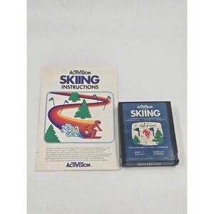 Activision Skiing Atari 2600 Game Cartridge and Instructions